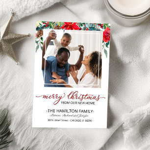 Cartes Pour Fêtes Annuelles Annonce de déménagement pour Noël Photo de nouvell