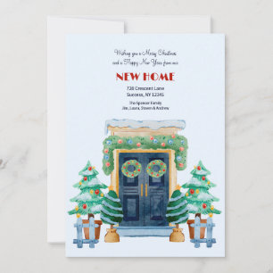 Cartes Pour Fêtes Annuelles Annonce de déménagement sur la porte d'entrée pour
