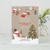 Cartes Pour Fêtes Annuelles Annonce de déplacement de bonhomme de neige de Noë (Debout devant)