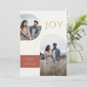 Cartes Pour Fêtes Annuelles Annonce de Fiançailles Joie de Fête en Or (Debout devant)