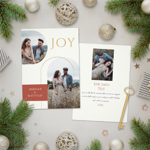 Cartes Pour Fêtes Annuelles Annonce de Fiançailles Vacances Joie Or