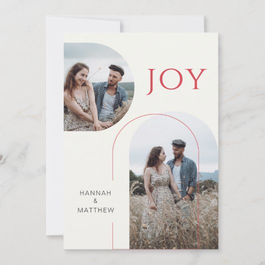 Cartes Pour Fêtes Annuelles Annonce de Fiançailles Vacances Joie Rouge (Devant)