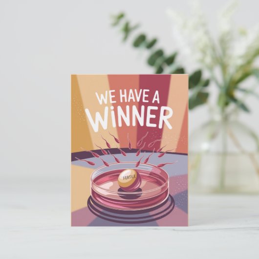 Cartes Pour Fêtes Annuelles Annonce de grossesse drôle gagnante (Debout devant)