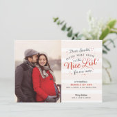 Cartes Pour Fêtes Annuelles Annonce de grossesse pour Noël sur la liste des ge (Debout devant)