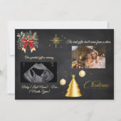 Cartes Pour Fêtes Annuelles Annonce de grossesse pour Noël sur tableau noir (Devant)