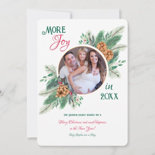 Cartes Pour Fêtes Annuelles Annonce de grossesse pour photo de Noël (Devant)