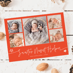 Cartes Pour Fêtes Annuelles Annonce de naissance Christmas Red de l'aide de Pè