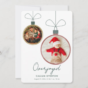 Cartes Pour Fêtes Annuelles Annonce de naissance de bébé de Noël débordant de