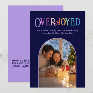 Cartes Pour Fêtes Annuelles Annonce de naissance de bébé pour Noël Lavande Fan