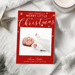 Cartes Pour Fêtes Annuelles Annonce de naissance de Noël avec une photo et un