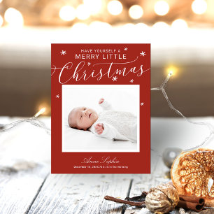 Cartes Pour Fêtes Annuelles Annonce de naissance Noël Photo Écriture Mignonne