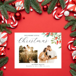 Cartes Pour Fêtes Annuelles Annonce de naissance photo de Noël joyeux