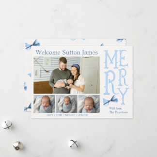 Cartes Pour Fêtes Annuelles Annonce de naissance pour bébé garçon à Noël