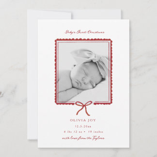 Cartes Pour Fêtes Annuelles Annonce de naissance pour le premier Noël de bébé