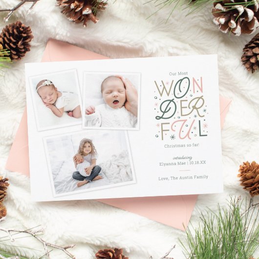 Cartes Pour Fêtes Annuelles Annonce de naissance pour un merveilleux Noël 