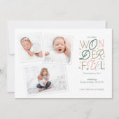 Cartes Pour Fêtes Annuelles Annonce de naissance pour un merveilleux Noël  (Devant)