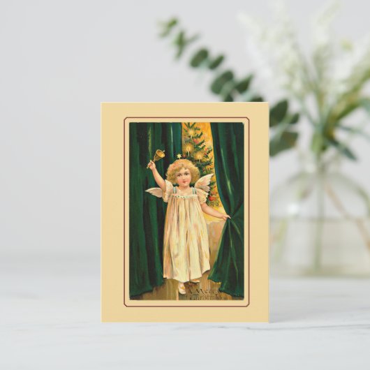 Cartes Pour Fêtes Annuelles Annonce de Noël Vieil Ange (Debout devant)