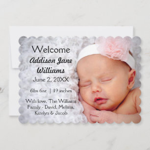 Cartes Pour Fêtes Annuelles Annonce de nouveau-né chic simple