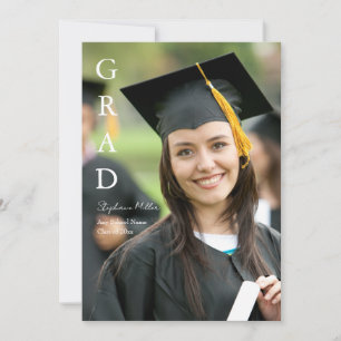 Cartes Pour Fêtes Annuelles Annonce de remise de diplôme Nom personnalisable É