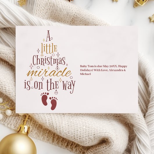 Cartes Pour Fêtes Annuelles Annonce personnalisée de grossesse pour Noël