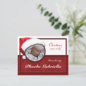 Cartes Pour Fêtes Annuelles Annonces de naissance de Noël de Santa Hat (Debout devant)
