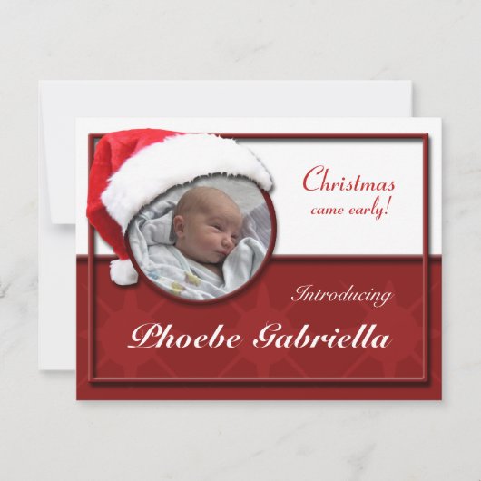 Cartes Pour Fêtes Annuelles Annonces de naissance de Noël de Santa Hat (Devant)