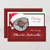 Cartes Pour Fêtes Annuelles Annonces de naissance de Noël de Santa Hat (Devant / Derrière)