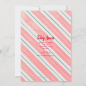 Cartes Pour Fêtes Annuelles Annonces de naissance de photos de Noël rayées (Dos)