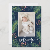 Cartes Pour Fêtes Annuelles Annonces de naissance de pins d'hiver (Devant)