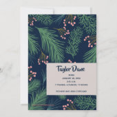 Cartes Pour Fêtes Annuelles Annonces de naissance de pins d'hiver (Dos)