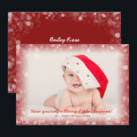 Cartes Pour Fêtes Annuelles Annonces de naissance photo de bébé de Noël<br><div class="desc">Un livre blanc (lumières floues) entoure vos annonces de naissance photo et comporte vos salutations et noms en lettres chic et les informations de naissance de votre bébé sur le dos. *Mise en page VERTICALE réalisée dans notre magasin. Sélectionnez Matte pour le papier le plus lourd et High Definition pour...</div>