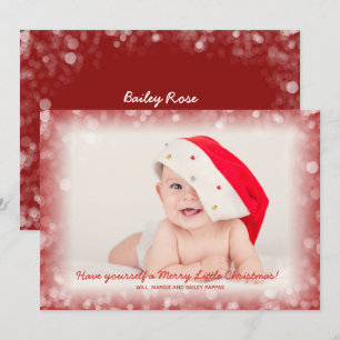 Cartes Pour Fêtes Annuelles Annonces de naissance photo de bébé de Noël