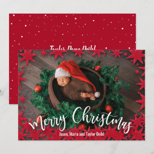 Cartes Pour Fêtes Annuelles Annonces de naissance Red Stars