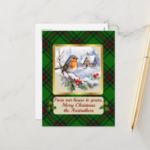 Cartes Pour Fêtes Annuelles Anstruther Crest & Tartan avec Robin Personnalisé