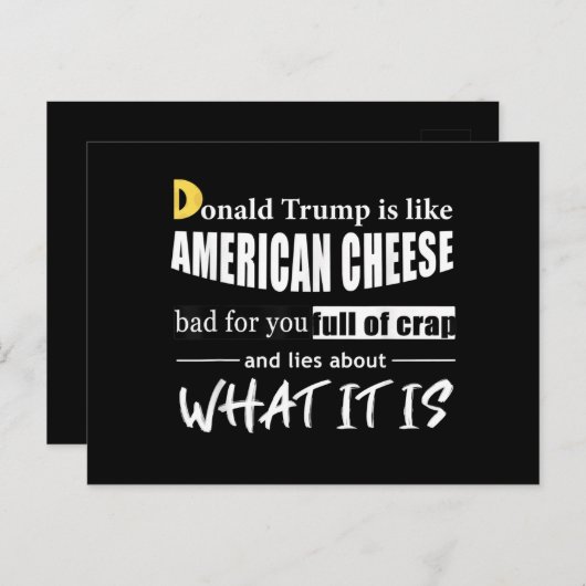 Cartes Pour Fêtes Annuelles Anti Donald Trump, c'est comme les Américaines au (Devant / Derrière)