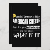 Cartes Pour Fêtes Annuelles Anti Donald Trump est comme les femmes au fromage (Devant / Derrière)