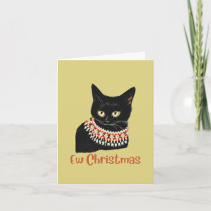 Cartes Pour Fêtes Annuelles Anti Noël personnalisé Ew drôle Chat noir