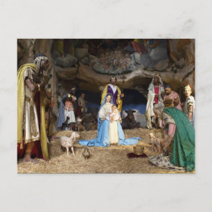 Cartes Pour Fêtes Annuelles Antique Christmas Nativity Scene