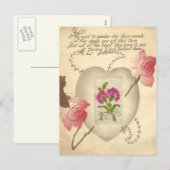 Cartes Pour Fêtes Annuelles Antique Embroidered Valentine Card (Devant / Derrière)