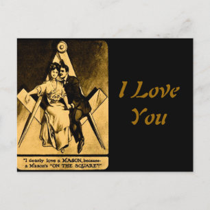Cartes Pour Fêtes Annuelles Antique Masonic Freemason Carré Love Valentine