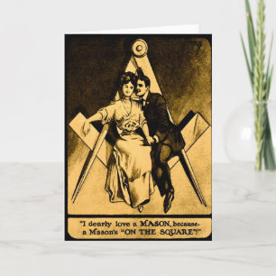 Cartes Pour Fêtes Annuelles Antique Masonic Freemason Square Love Valentine