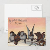 Cartes Pour Fêtes Annuelles Antique Reproduction Salutations de Noël (Devant / Derrière)