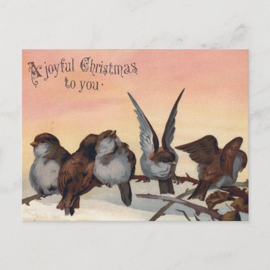 Cartes Pour Fêtes Annuelles Antique Reproduction Salutations de Noël (Devant)