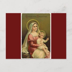 Cartes Pour Fêtes Annuelles Antique Reproduction Salutations de Noël