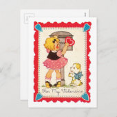 Cartes Pour Fêtes Annuelles Antique Valentine (Devant / Derrière)