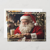 Cartes Pour Fêtes Annuelles *~* AP44 Noël Père Noël Cookies Lait PHOTO (Devant / Derrière)