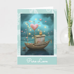 Cartes Pour Fêtes Annuelles *~* AP51 33 Love Boat Hearts Romantique Valentine