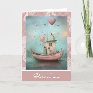 Cartes Pour Fêtes Annuelles *~* AP51 Love Boat Hearts 2 Romantique Valentine