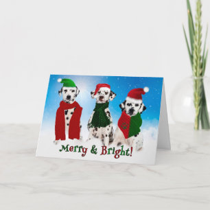 Cartes Pour Fêtes Annuelles APAL - Chiens dalmatiens de Noël dans la neige