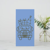 Cartes Pour Fêtes Annuelles Aperçu camion de Noël Père Noël voiture vue avant (Debout devant)